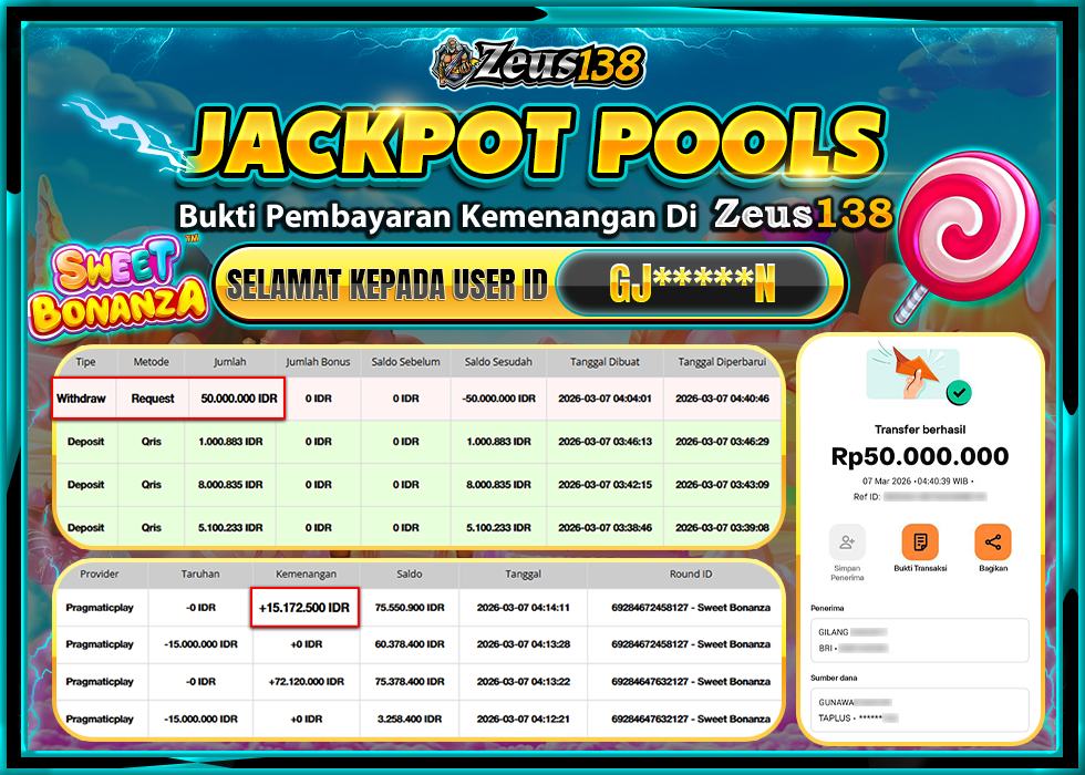 ZEUS138 SWEET BONANZARp50,000,000